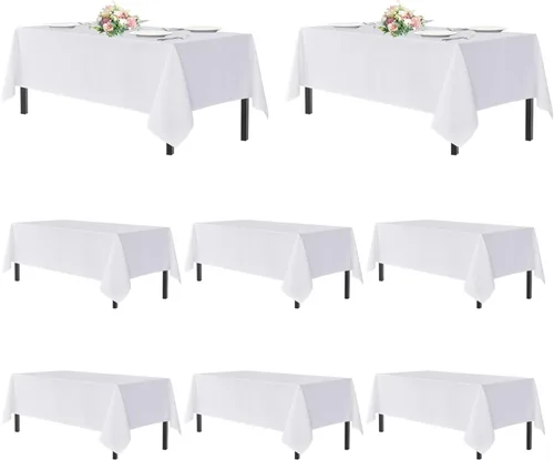 Miniatura 51 de sancua - Paquete de 2 manteles cuadrados de poliéster, de 54 x 54 pulgadas, resistentes a las manchas y a las arrugas, lavables, para mesas de Beige