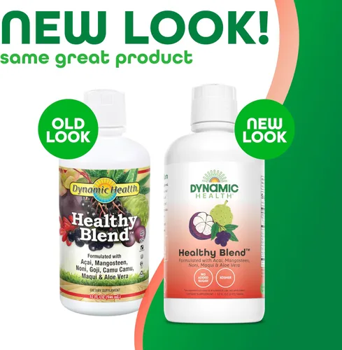 Miniatura 2 de Dynamic Health Mezcla saludable con acai, mangostán, noni, maqui y aloe vera, sin aditivos, apoyo del sistema inmunológico, antioxidante, vegano