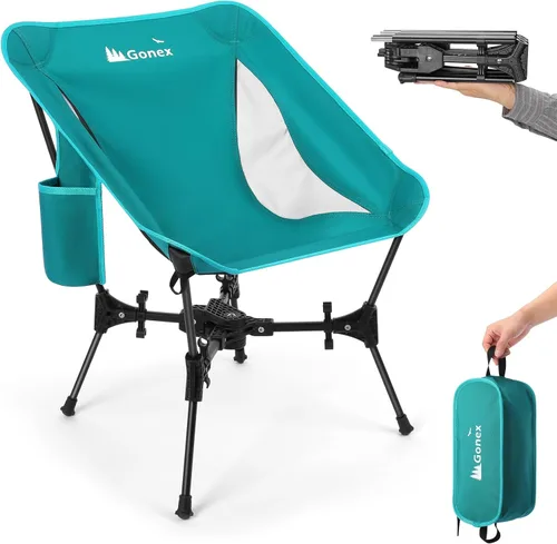 Miniatura 8 de Gonex Silla de Camping Portátil, Silla Plegable Ultraligera Compacta de Mochilero de 5ª Generación Ligera Plegable para Campamento al Aire Libre