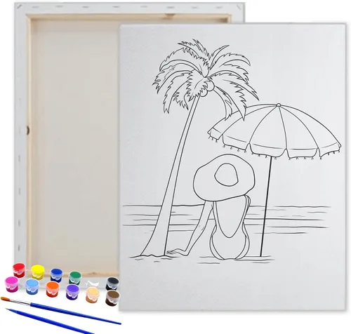 Miniatura 2 de Essenburg Kit de pintura de lienzo predibujado Fiesta de pintura para adolescentes, niños y adultos Actividad nocturna de pareja de bricolaje