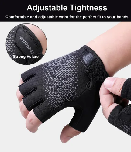 Miniatura 5 de SUJAYU Guantes de entrenamiento sin dedos para hombres y mujeres guantes de bicicleta para hombres accesorios de bicicleta de ciclismo, guantes