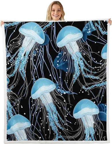 Miniatura 24 de Manta de olas oceánicas para cama, silla, retro, brújula, velero, manta náutica para decoración de dormitorio de niños, manta de vellón marino