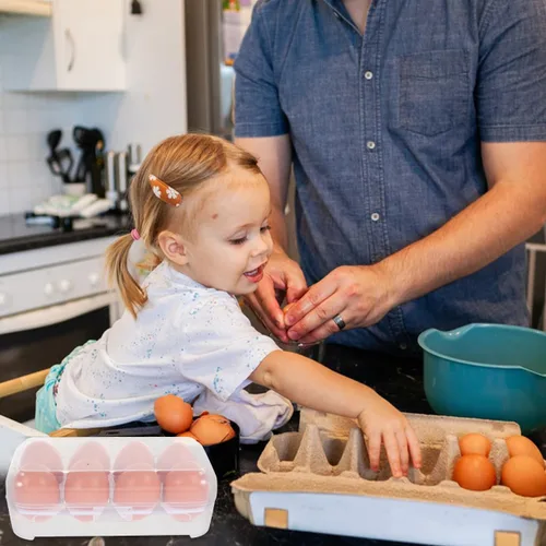 Miniatura 8 de Portador de huevos para acampar Huevos: Caja de almacenamiento de huevos de plástico Caja de almacenamiento Refrigerador Contenedor de huevos