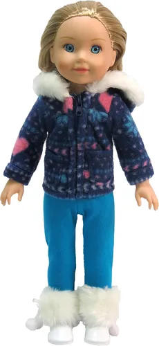 American Fashion World Juego de pantalones de copo de nieve azul para muñecas de 14 pulgadas | Calidad premium y diseño moderno |