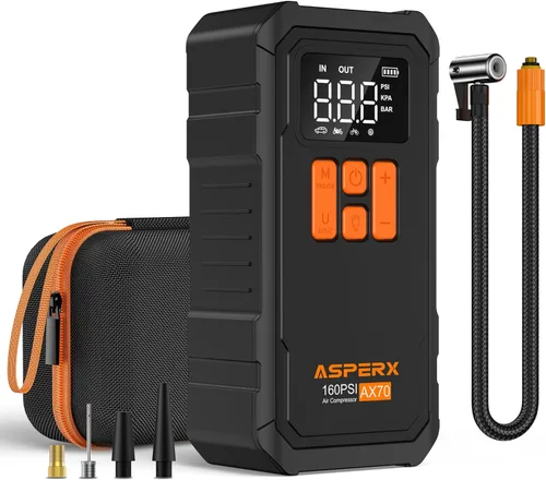 Miniatura 9 de Inflador de Neumáticos Compresor de Aire Portátil, Bomba de Aire Inalámbrica de 150PSI para Neumáticos de Carro, Inflador de Aire 3X Más Rápido