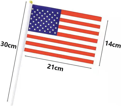 Miniatura 2 de Decoraciones de bandera del 4 de julio, paquete de 10 banderas de mano de Estados Unidos, mini banderas americanas, suministros de fiesta