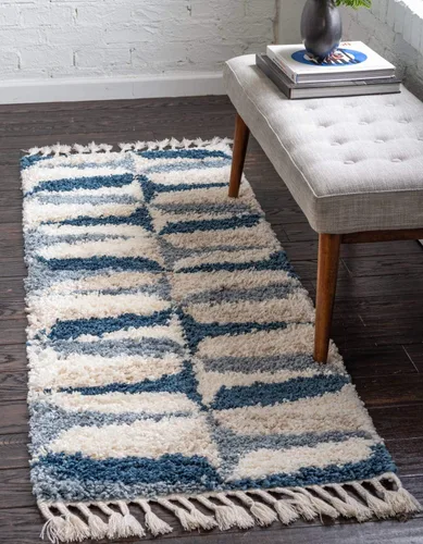 Miniatura 12 de Unique Loom Hygge Shag Collection - Alfombra moderna de inspiración marroquí, diseño geométrico, felpa y acogedora