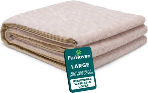 Miniatura 19 de Furhaven Funda de repuesto para cama de perro Minky Plush & Velvet Contour Luxe Lounger, lavable a máquina, gris, Jumbo (XL)