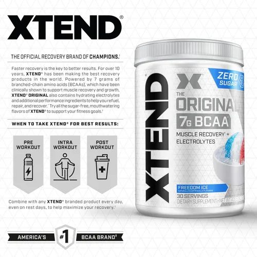 Miniatura 4 de Cellucor Original C4 - Polvo de preentrenamiento y BCAA, sabor Frozen Bombsicle, 30 porciones + XTEND BCAA en polvo, Freedom Ice, 30 porciones
