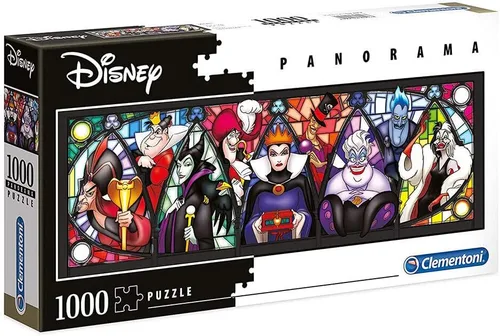 Clementoni - Disney Panorama Collection Villains - Rompecabezas de 1000 piezas para adultos y niños, de 10 años en adelante, fabricado en Italia,