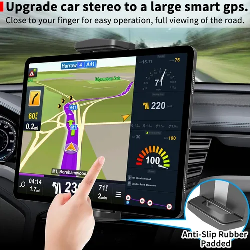 Miniatura 8 de APPS2Car Soporte universal para coche [2 en 1] Ranura de CD Tablet Soporte de coche para tableta de 4.7-11 pulgadas, soporte de teléfono celular
