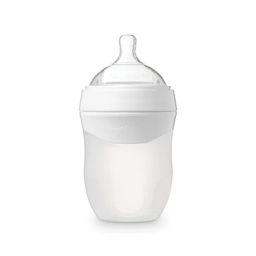 Miniatura 10 de Tiny Twinkle Biberón de silicona con agarre cómodo y pezón flexible suave, biberones suaves para recién nacidos y mayores (menta, 8 onzas)