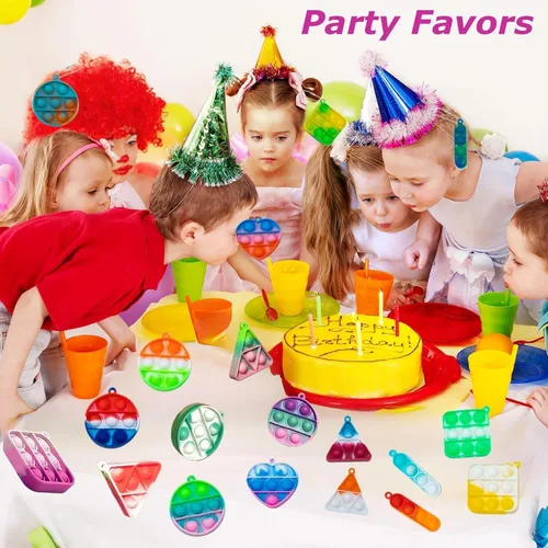 Miniatura 5 de Llavero de juguete para ansiedad con burbujas para apretar, paquete de 180 juguetes para la ansiedad, regalos de fiesta para niños de 3 a 5 y 4 a 8