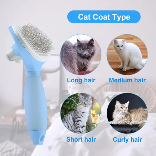 Miniatura 6 de Cepillo para gatos para desprendimiento, silicona autolimpiante para el cabello largo y corto Removing Loose Hair,Minimized Shedding,Cat