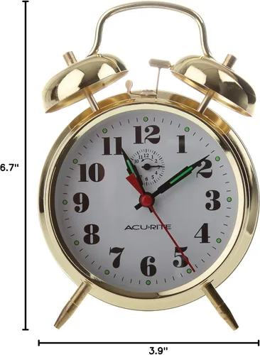 Miniatura 4 de AcuRite 15605 Reloj despertador vintage con doble campana