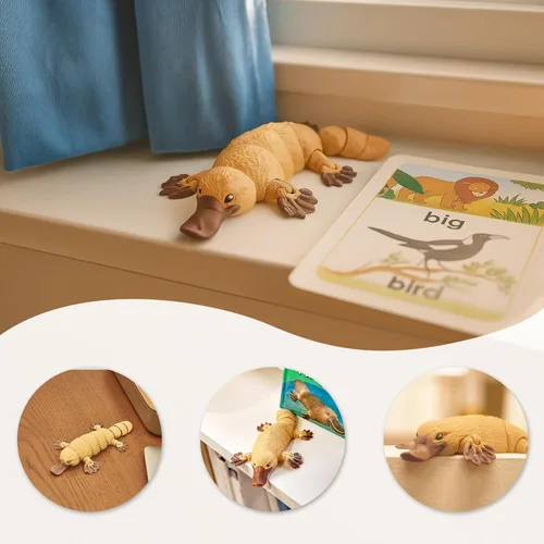 Miniatura 76 de Yipintang Criaturas Impresas en 3D Animales Flexibles - Juego de Animales Fidget de 7 Pulgadas para Decoración de Estantes (Pareja de León Adulto)