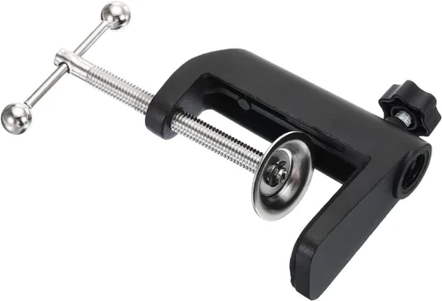 Miniatura 3 de PATIKIL Abrazadera de escritorio de 0.49 pulgadas de diámetro del orificio, soporte universal ajustable con abrazadera en C para micrófono, brazo