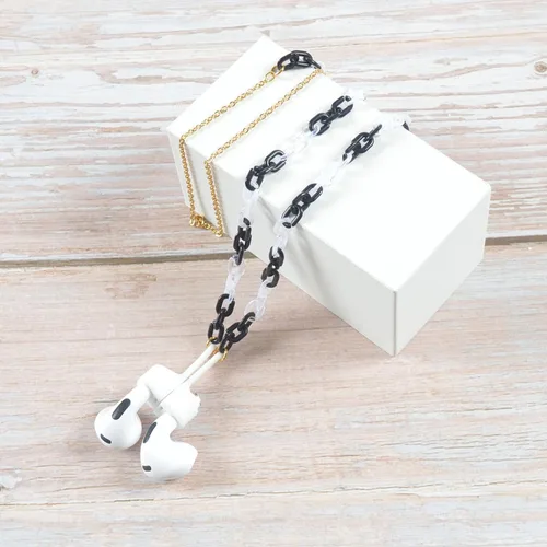 Miniatura 2 de Cadena magnética antipérdida para mujer, cadena de cuentas de ojo dorado compatible con Airpods Pro, 1,2 3