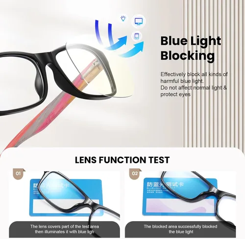 Miniatura 6 de Lentes de bloqueo de luz azul, bisagra de resorte, lectura, juegos, televisión, teléfonos, lentes para mujeres, hombres y mujeres, filtro