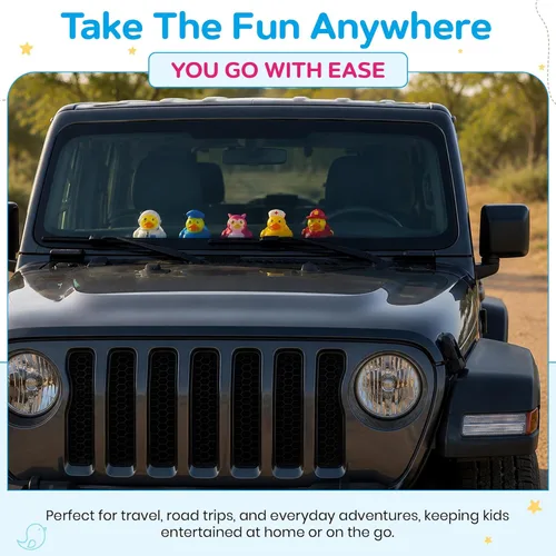 Miniatura 8 de Kangaroo Paquete de 50 mini patos de goma, juguetes flotantes de baño para bebés para niños, recompensas de aula, fiestas en la piscina y recuerdos