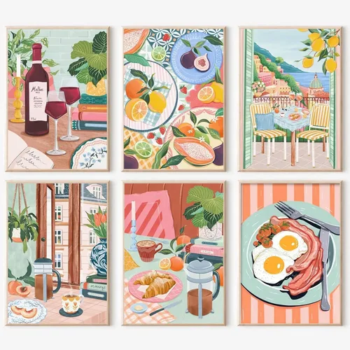 Miniatura 15 de JATOK Paquete de 6 kits de pintura por números para adultos, kits de pintura para principiantes en lienzo de colores con símbolos claros, pintura