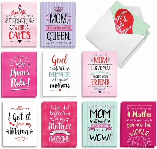 Miniatura 14 de The Best Card Company - Surtido de 20 tarjetas de notas en blanco (4 x 5.12 pulgadas) (10 diseños, 2 de cada uno) - Globo pequeño AM7045OCB-B2x10