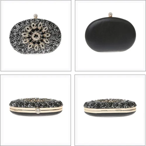 Miniatura 6 de COAIMANEY Bolso de mano brillante con purpurina para mujer bolso de noche bolso de hombro para boda fiesta de graduación
