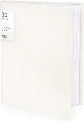 Tamaki Carpeta de cartera con fundas de plástico, carpeta de bolsillo con protectores de hojas transparentes, libro de 60 páginas, libro de Blanco
