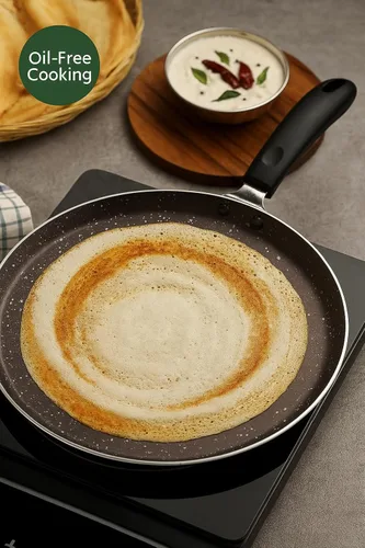 Miniatura 4 de Dosa Pan de inducción multiusos Dosa Pan – Tawa antiadherente para Dosa, crepes, panqueques, chapati, roti y tortilla Ligero 10 pulgadas