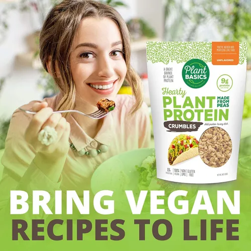 Miniatura 6 de Plant Basics - Proteína vegetal abundante - Crumble sin sabor, bolsa a granel de 6 libras, hecha de guisantes, sin OMG, sin gluten, baja en grasa