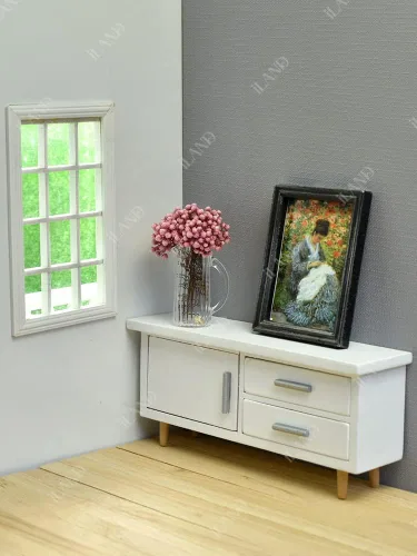 Miniatura 6 de iLAND Accesorios de casa de muñecas en miniatura para muebles de casa de muñecas a escala 1:12, marcos de casa de muñecas con juego de pinturas