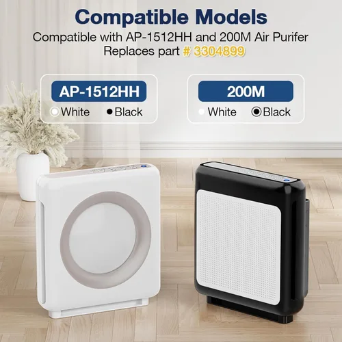 Miniatura 3 de AP-1512HH Juego de filtros de repuesto para purificador de aire Compatible con Coway Airmega AP-1512HH y Airmega 200M, 1 filtro HEPA y 2 filtros