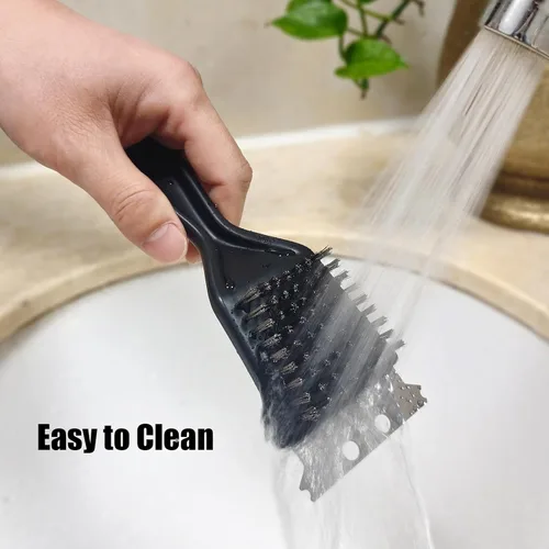 Miniatura 6 de Cepillo de alambre con raspador para eliminar pintura y óxido, paquete de 2 cepillos versátiles de cerdas de acero inoxidable para limpiar manchas