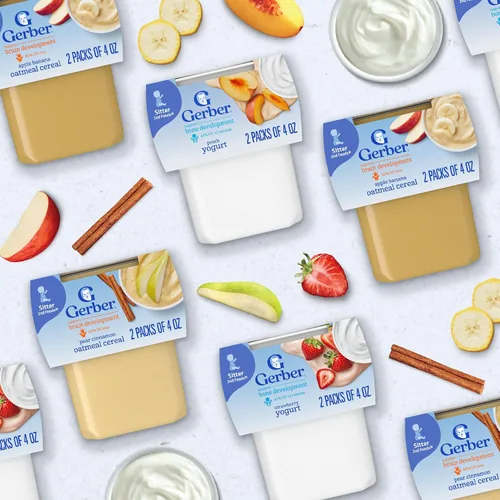 Miniatura 9 de Gerber Mezcla de puré de comida para bebés, desayuno y cena, tinas de puré para bebés, paquete de 16