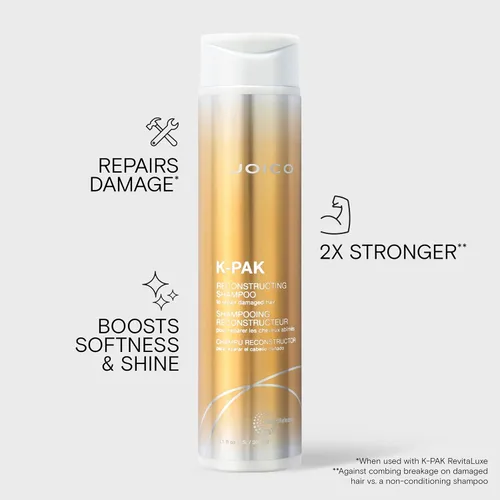 Miniatura 3 de Joico K-PAK - Champú reconstructor diario Para cabello dañado Repara daños y previene roturas Doble fuerza del cabello Aumenta el brillo