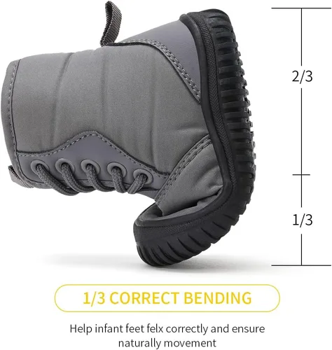 Miniatura 133 de BMCiTYBM Botas de nieve de invierno para bebés y niños pequeños, de piel sintética, cálidas, antideslizantes, zapatos para primeros pasos