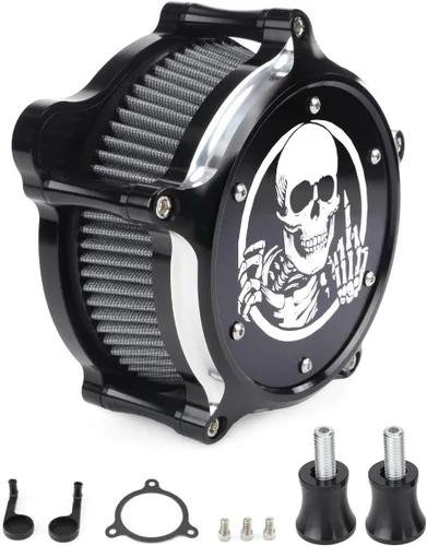 Filtros de filtro de aire para motocicleta, kit de filtro de aire estilo calavera, apto para Harley FLHR Road King FLHX Street Glide FLTRX Road