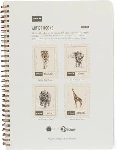 Miniatura 5 de Kolo - Cuaderno de dibujo de 7 x 10 pulgadas, encuadernado en espiral, 100 libras/163 gsm, ideal para grafito y lápiz