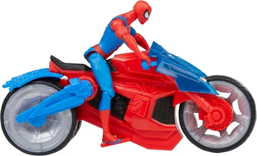 Miniatura 5 de Marvel Spider-Man Web Blast Cycle, figura de acción de 4 pulgadas con vehículo y 2 proyectiles web, juego de juguetes para niños a partir de 4 años