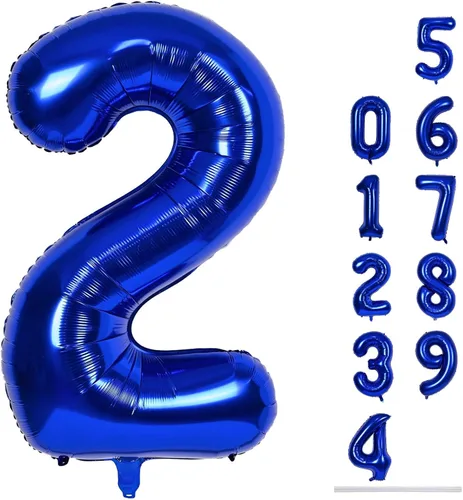 Miniatura 134 de Globo dorado champán con el número 5, globos de aluminio autoinflables grandes de 40 pulgadas del 0 al 9, globo de helio digital 5 dorado claro