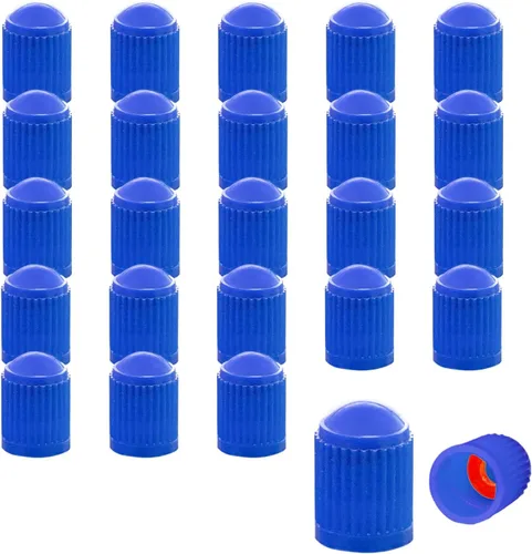 Miniatura 21 de Ziciner 25 tapas de vástago de válvula de neumático, tapa de válvula de neumático de plástico para autos con sello de goma O, cubiertas de vástago