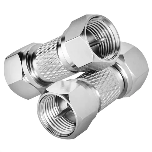 Conector coaxial macho a macho, paquete de 2 adaptadores de extensión de acoplador coaxial RG6 tipo F de 75 ohmios para cable coaxial, TV montado en