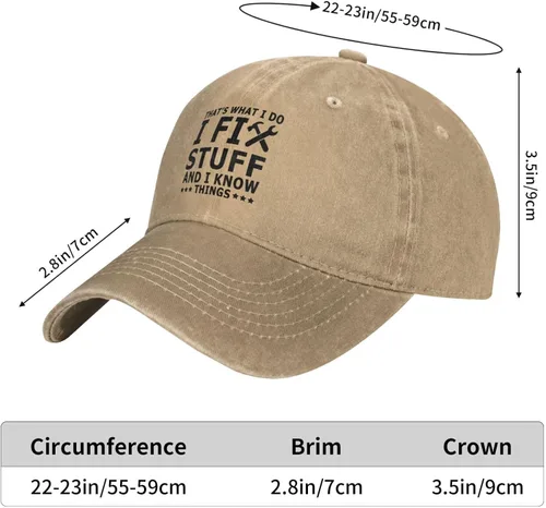 Miniatura 4 de I Fix Stuff and I Know Things Sombrero para hombres I Fix Stuff Hat Cool Stuff Hat para hombres divertido