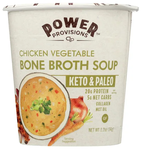 Miniatura 8 de Power Provisions Tazas de Caldo de Hueso de Cheddar y Brócoli - Taza de Sopa Instantánea Keto - Infundido con Colágeno y 17g de Proteína - Sopa Sin