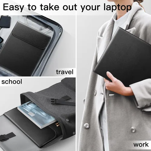 Miniatura 6 de JETech Funda delgada para portátil para MacBook Air de 13 pulgadas (M4/M3/M2) 2022-2025, MacBook Pro de 13 pulgadas (M2/M1) 2016-2022, funda de Negro