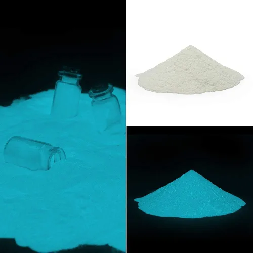 Miniatura 6 de Pigmento que brilla en la oscuridad, Polvo fosforescente resplandeciente, 3.52 onzas (100 g), a base de agua (verde) (aguamarina-turquesa)