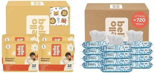 Miniatura 43 de Pañales Hello Bello, talla 4 (22-37 libras) Flower Child, 21 unidades de pañales desechables premium para bebé, hipoalergénicos con sensación suave