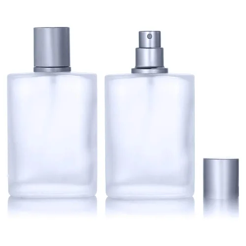 Paquete de 2 botellas vacías de vidrio esmerilado de 1.7 fl oz/1.69 onzas, atomizador de perfume, botellas de perfume vacías recargables en aerosol