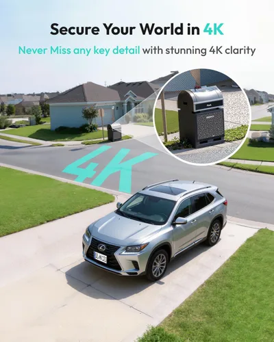 Miniatura 2 de BOTSLAB Cámaras de seguridad inalámbricas para exteriores, kit de 2 cámaras, visión nocturna a color 4K, cámaras solares para seguridad en el hogar