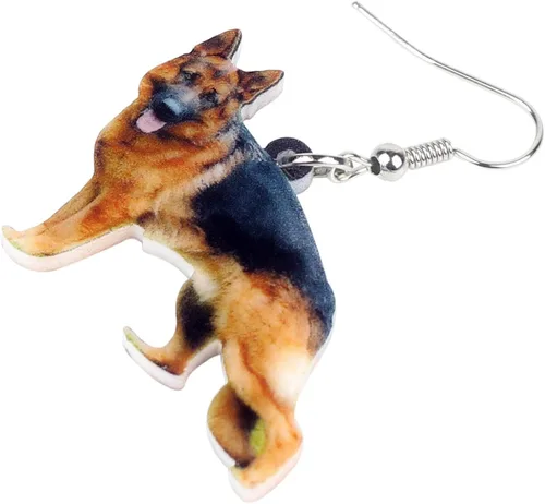 Miniatura 3 de DUOWEI German Shepherd Dog Earrings Acrylic Pets Drop Dangle Jewelry Party Birthday Gifts for Women Teen Girls Kids